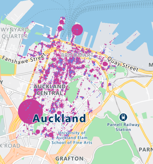 Heat map of eCanter dwell time during the trial, courtesy of EROAD